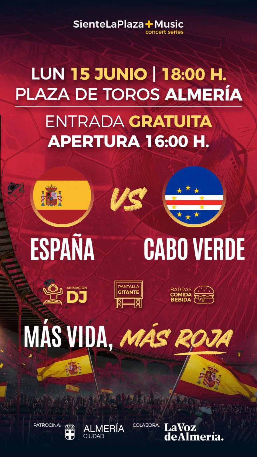 Vive la emoci&oacute;n del f&uacute;tbol en Almer&iacute;a: Espa&ntilde;a contra Cabo Verde